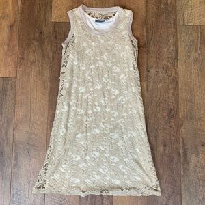 Simply Vera by Vera Wang cream lace overlay dress